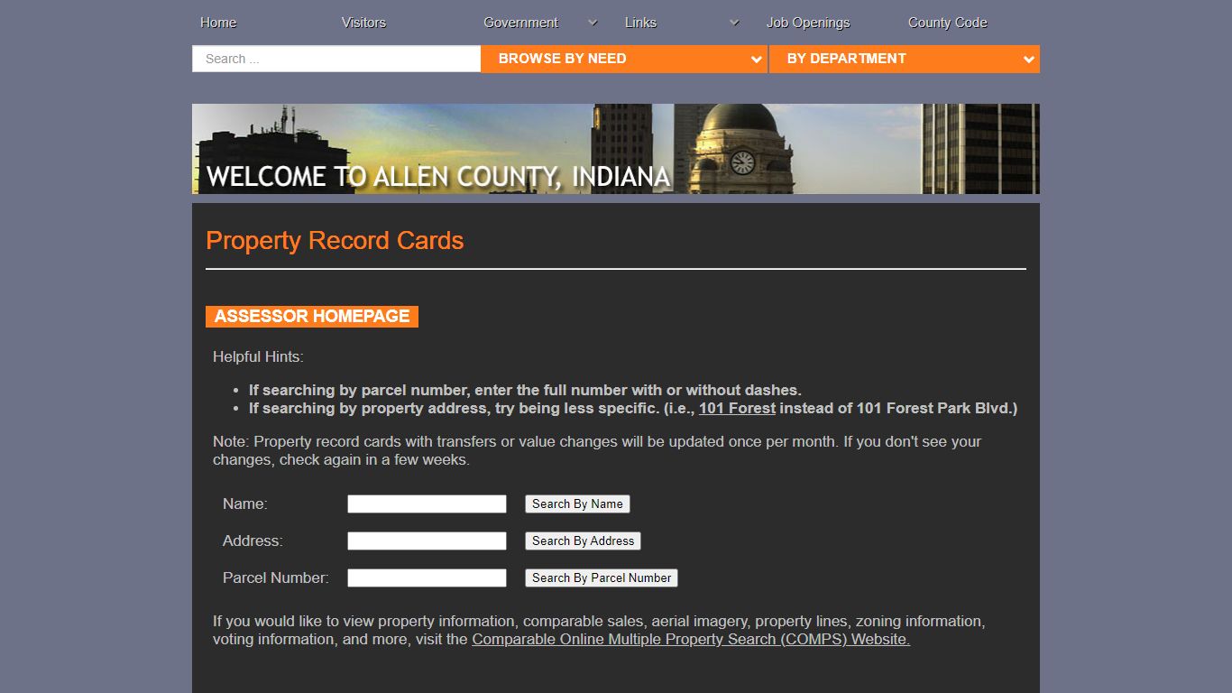 Property Record Cards - Allen County, Indiana