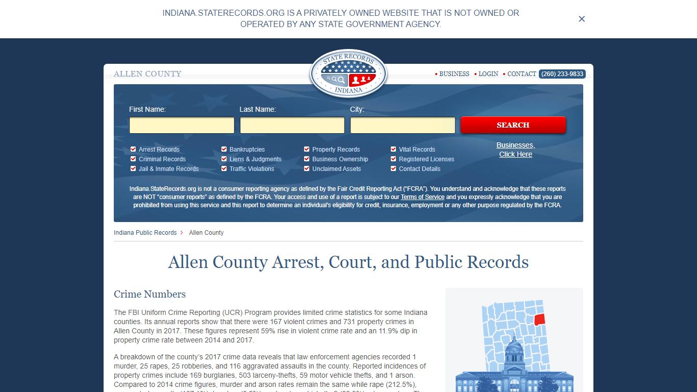Allen County Arrest, Court, and Public Records